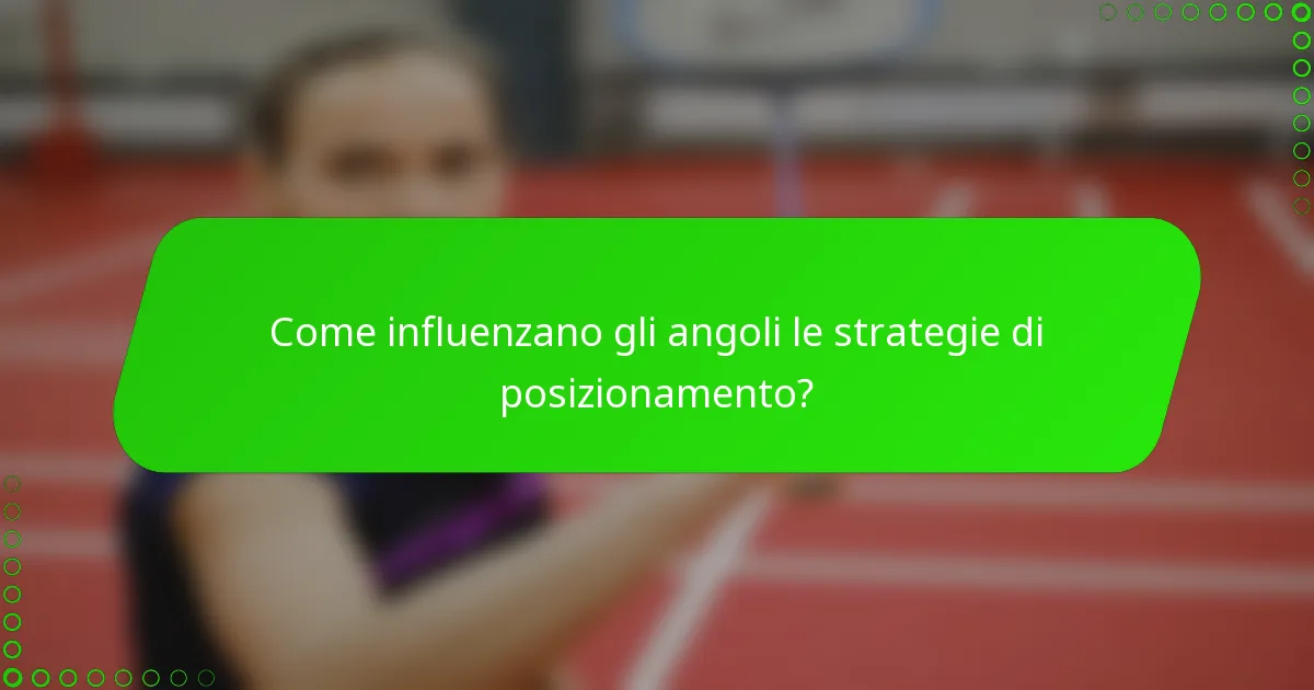 Come influenzano gli angoli le strategie di posizionamento?