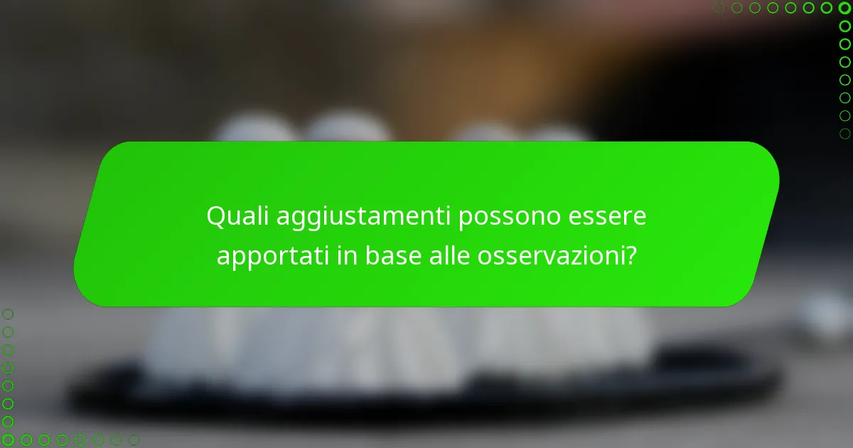 Quali aggiustamenti possono essere apportati in base alle osservazioni?
